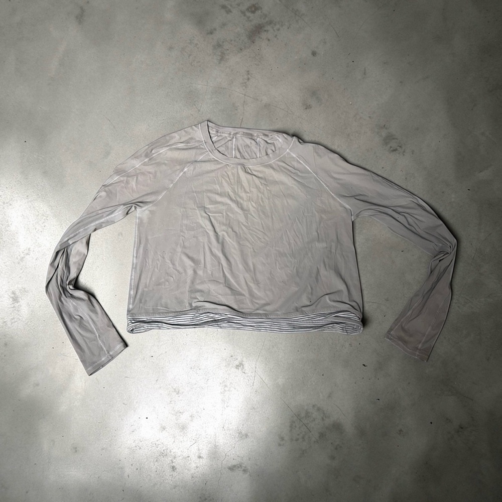 Lulu light grey Crop runner Top